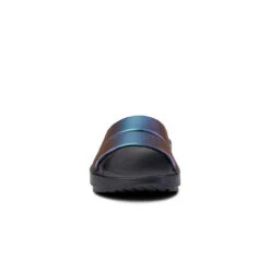 OOFOS Women's OOahh Luxe Slide - Midnight Spectre -OOfos Store 1103MDNHTSPEC shot3 09049.1709235043