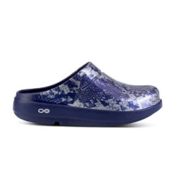 New Release 5 'OOFOS' Women's OOcloog Clog Limited Edition - Navy / Silver Snake