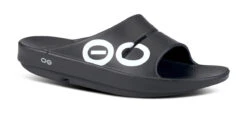 OOfos Women's OOahh Sport Slide Sandal - Black White