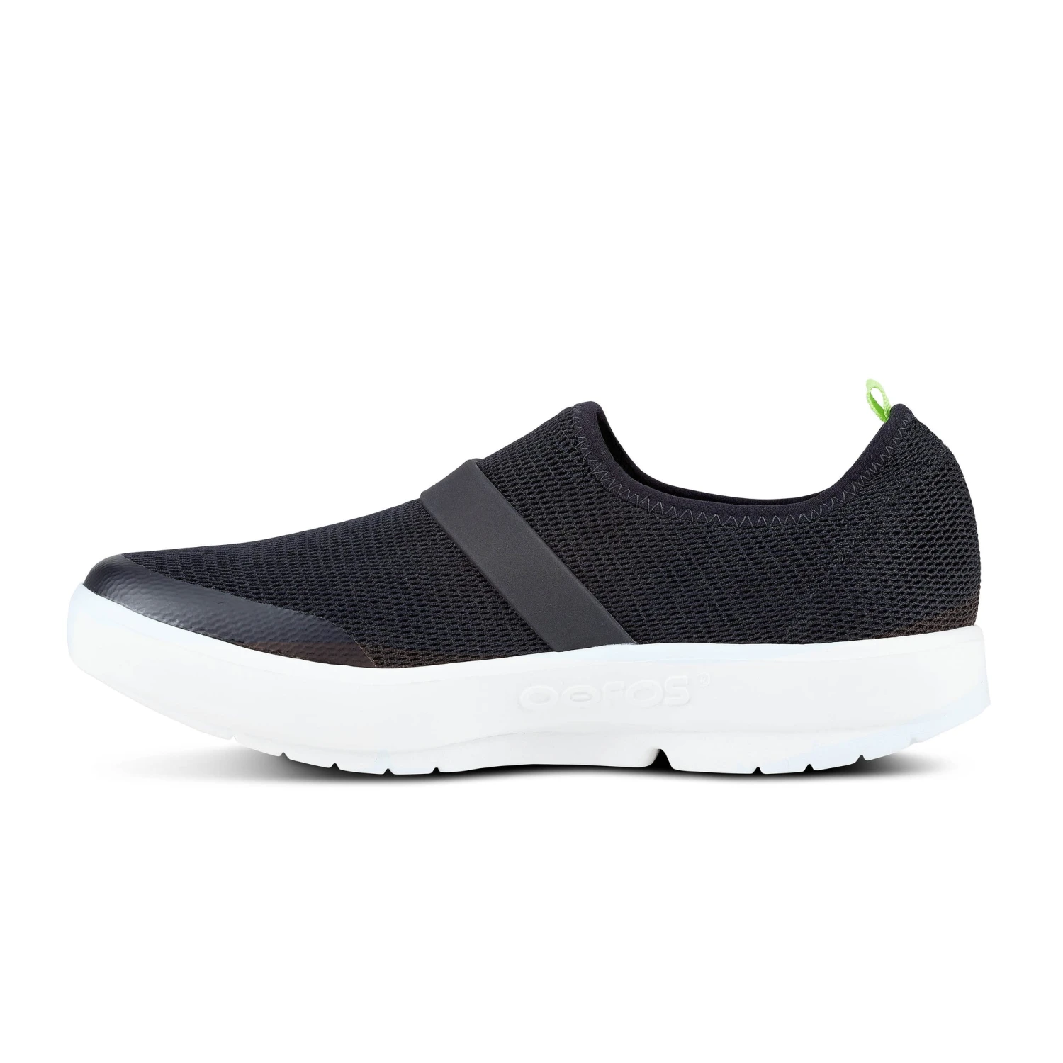 'OOFOS' Women's OOmg Fibre Low Slip On - White / Black 7 'OOFOS' Women's OOmg Fibre Low Slip On - White / Black - Image 7