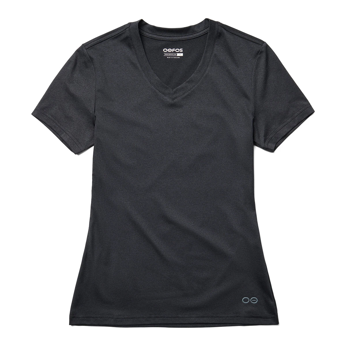 OOfos Women's COOl Down V Neck - Dark Gray Heather 1 OOfos Women's COOl Down V Neck - Dark Gray Heather