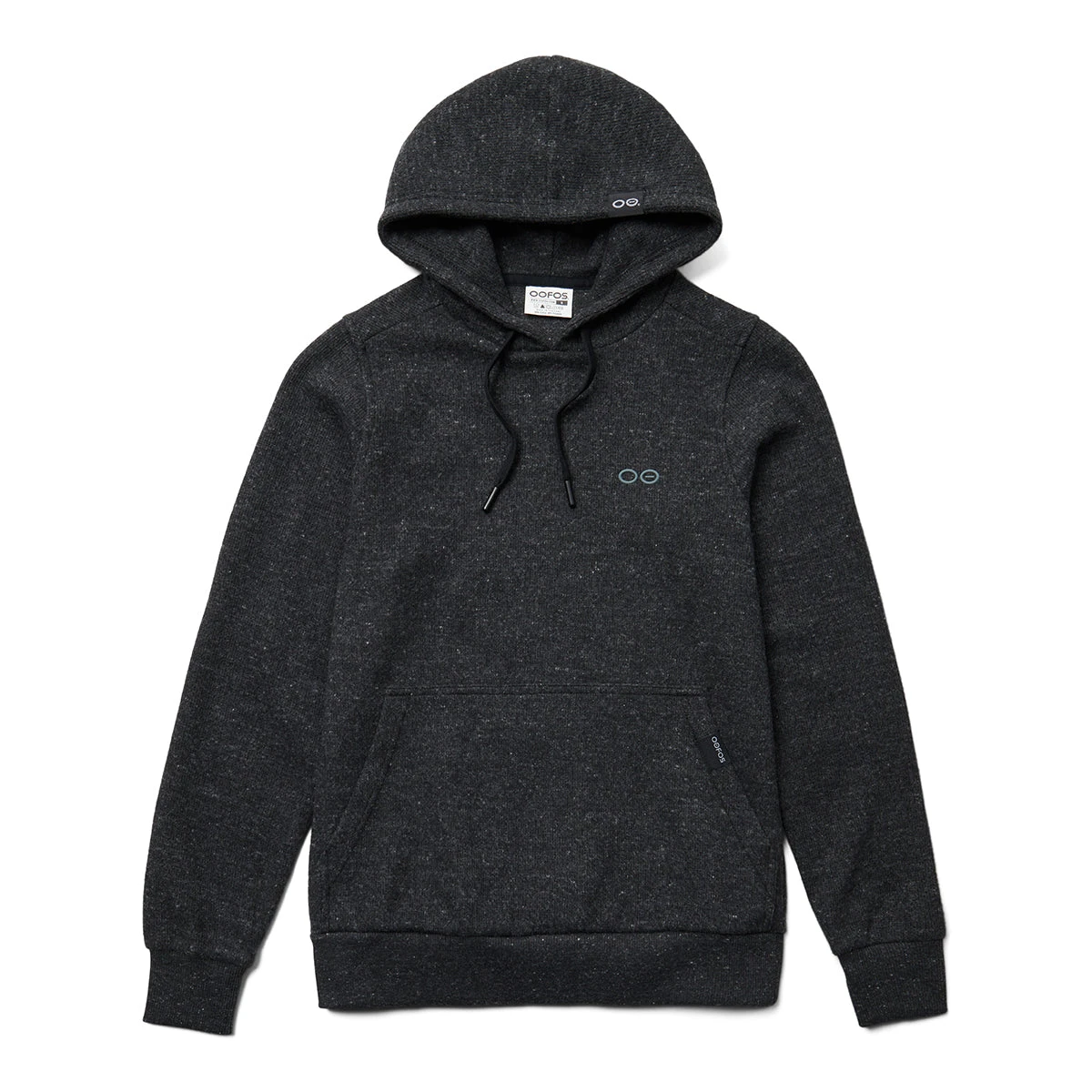 OOfos Women's OOmy Knit Hoodie - Dark Charcoal Gray Heather 1 OOfos Women's OOmy Knit Hoodie - Dark Charcoal Gray Heather