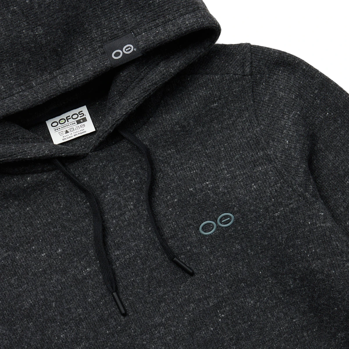 OOfos Women's OOmy Knit Hoodie - Dark Charcoal Gray Heather 5 OOfos Women's OOmy Knit Hoodie - Dark Charcoal Gray Heather - Image 5