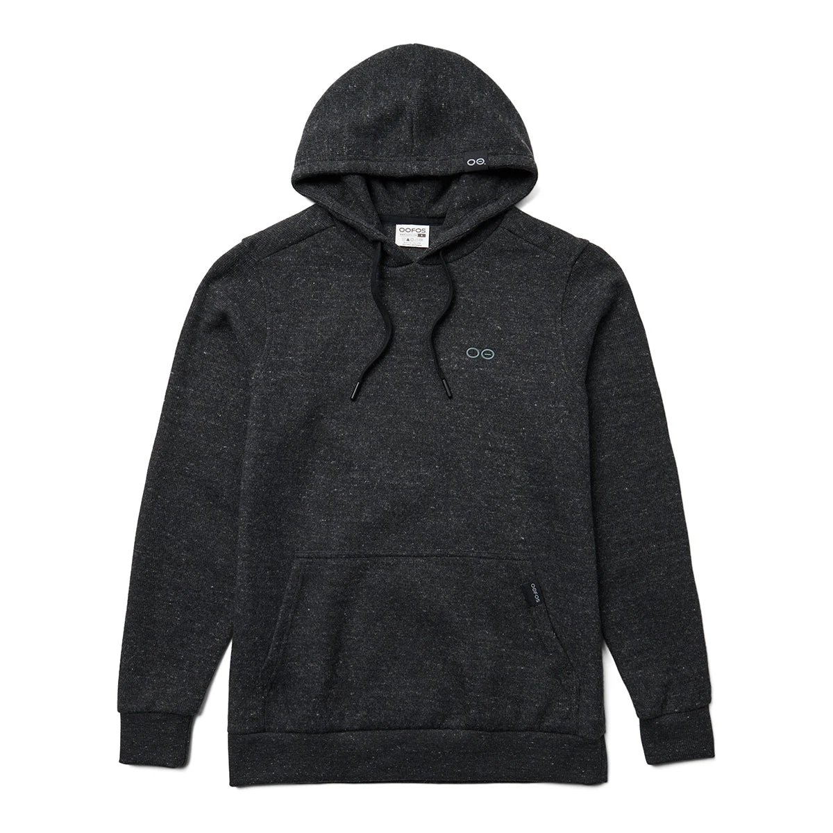 OOfos Men's OOmy Knit Hoodie - Dark Charcoal Gray Heather 1 OOfos Men's OOmy Knit Hoodie - Dark Charcoal Gray Heather