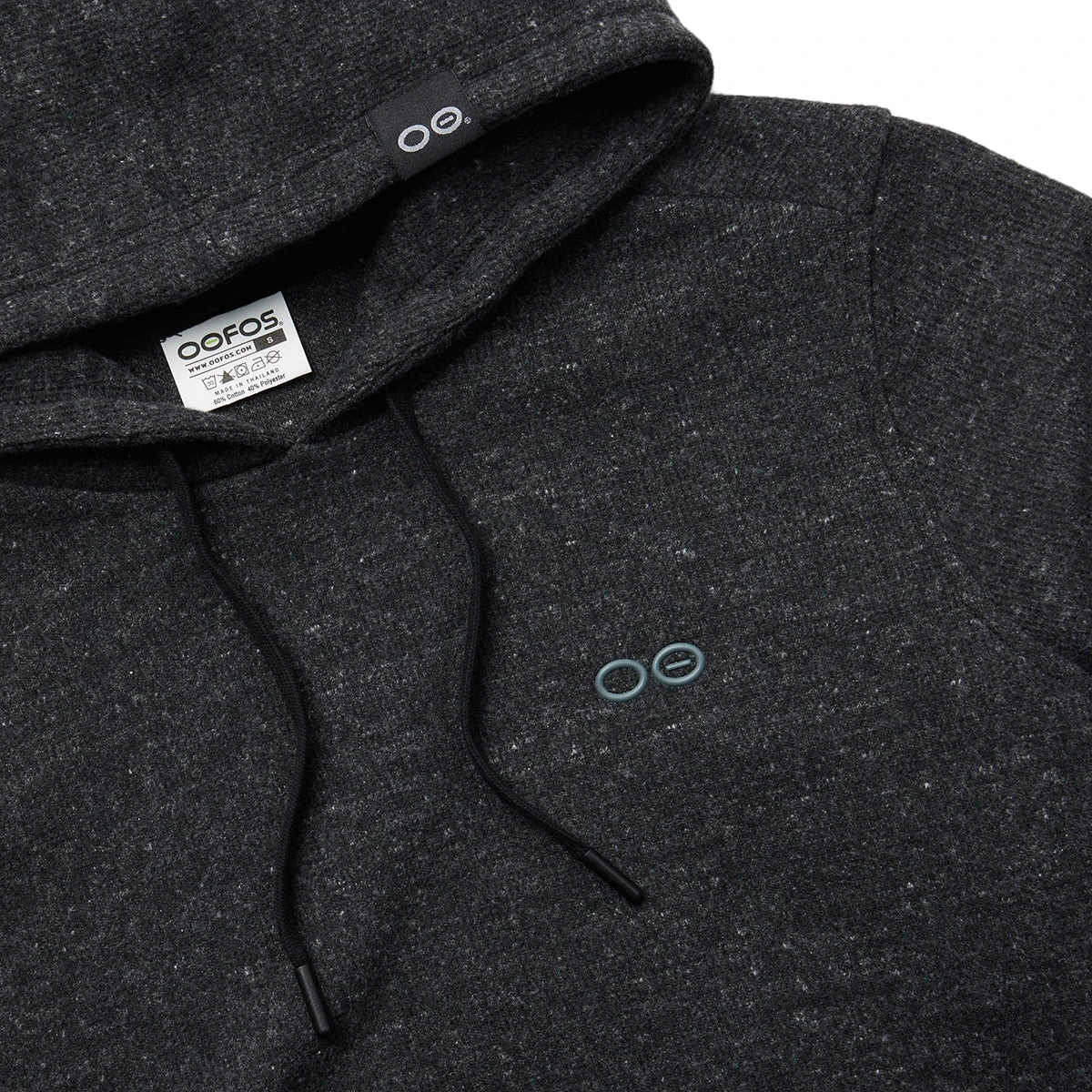 OOfos Men's OOmy Knit Hoodie - Dark Charcoal Gray Heather 5 OOfos Men's OOmy Knit Hoodie - Dark Charcoal Gray Heather - Image 5