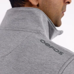 OOfos Men's COOl Down ¼ Zip - Gray Heather -OOfos Store Mens 1 4Zip 2