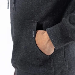 OOfos Men's OOmy Knit Hoodie - Dark Charcoal Gray Heather 8 OOfos Men's OOmy Knit Hoodie - Dark Charcoal Gray Heather -OOfos Store Mens Hoodie2