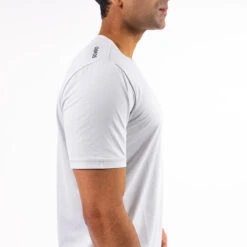 OOfos Men's COOl Down T Shirt - Light Gray Heather -OOfos Store Mens White2