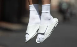 OOfos Men's OOahh Sport Flex Sandal - White -OOfos Store Mens WhiteSportFlex