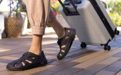 OOfos Women's OOcandoo Sandal - Black -OOfos Store OOcandoo Womens Black1