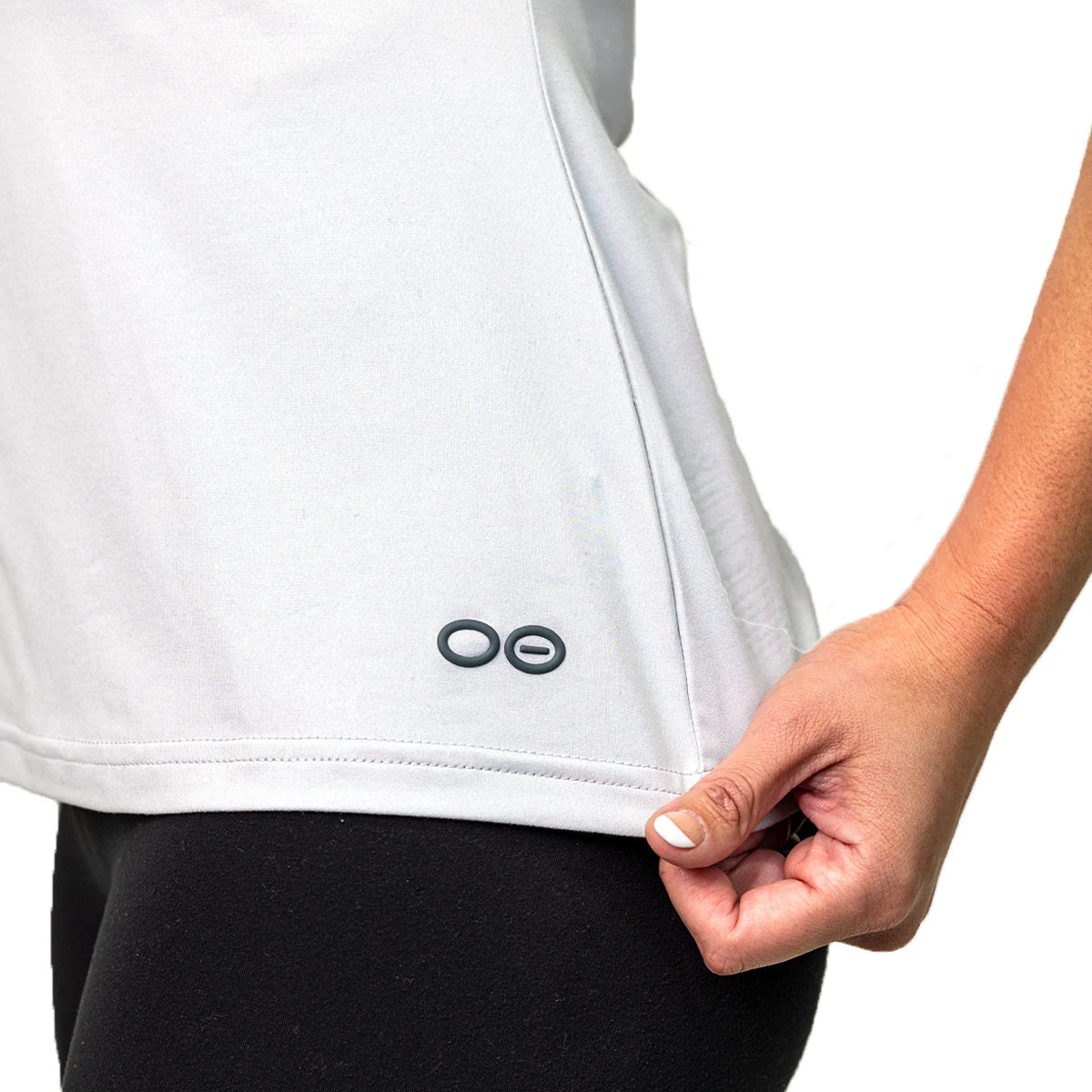 OOfos Women's COOl Down V Neck - Light Gray Heather 3 OOfos Women's COOl Down V Neck - Light Gray Heather - Image 3