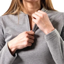 OOfos Women's COOl Down ¼ Zip - Gray Heather 10 OOfos Women's COOl Down ¼ Zip - Gray Heather -OOfos Store Womens 1 4Zip