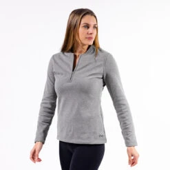 OOfos Women's COOl Down ¼ Zip - Gray Heather 11 OOfos Women's COOl Down ¼ Zip - Gray Heather -OOfos Store Womens 1 4Zip 3