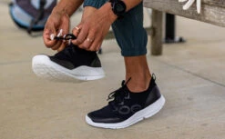 OOfos Women's OOmg Sport LS Low Shoe - White Black -OOfos Store Womens Blk3